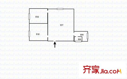 友誼路變維小區(qū) 2室 戶型圖