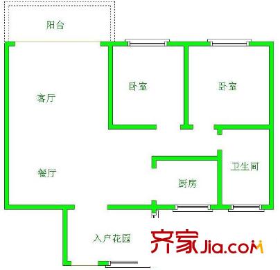 世紀城龍凱苑 2室 戶型圖