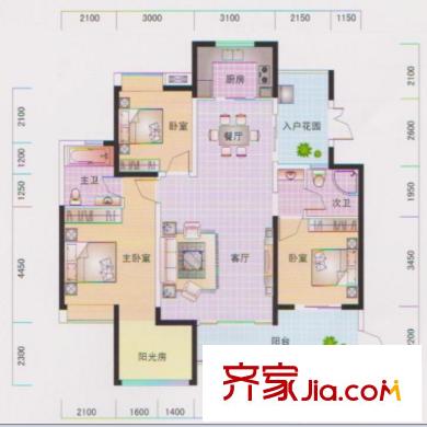 世紀(jì)城龍凱苑 3室 戶型圖