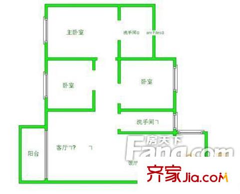 金陽新世界水臨境戶型圖水臨境 戶型圖4 3室2廳1衛(wèi)1廚