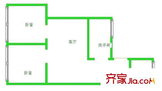 文昌路電信小區(qū) 2室 戶型圖