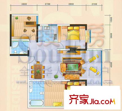 御榮新城戶型圖3室2廳2衛(wèi)1廚
