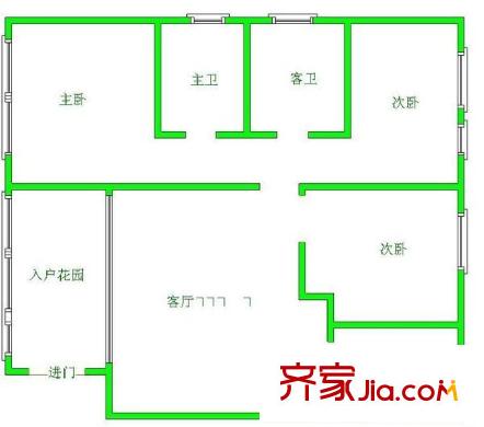 世紀城龍禧苑 3室 戶型圖