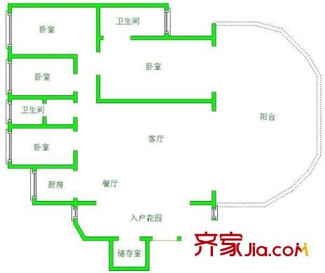 世紀城龍禧苑 4室 戶型圖