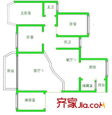 世紀城龍禧苑 4室 戶型圖
