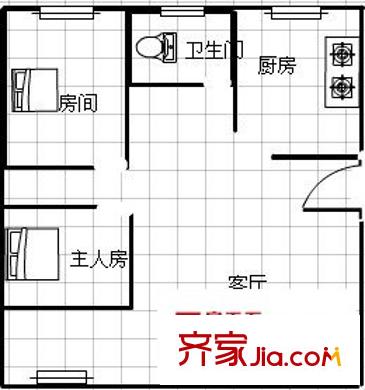 七彩湖花園 2室 戶型圖