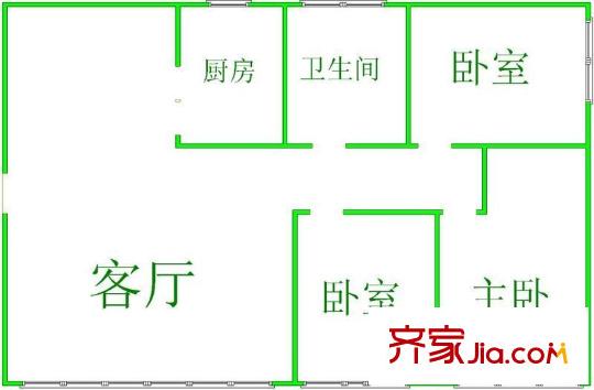 白云公園社區(qū) 3室 戶(hù)型圖