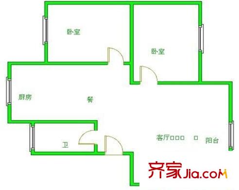 宅吉貴信花園 2室 戶(hù)型圖