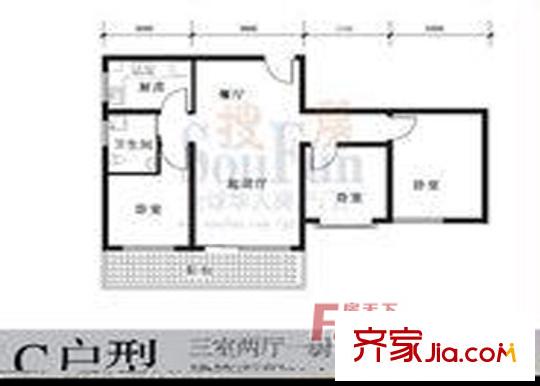金蝶苑 3室 戶型圖