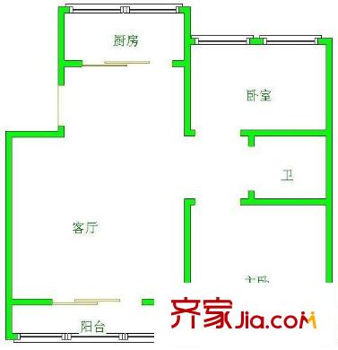 東山怡景苑 2室 戶型圖