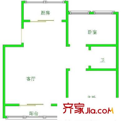 東山怡景苑 2室 戶型圖