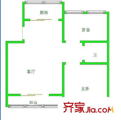 東山怡景苑 2室 戶型圖