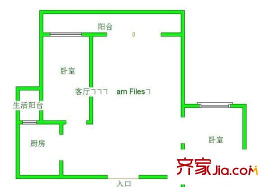 世紀(jì)城龍耀苑 2室 戶型圖