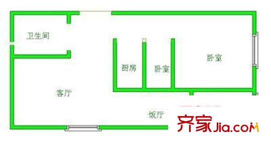 加州陽(yáng)光新城 2室 戶(hù)型圖