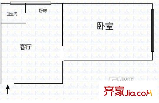 棲霞小區(qū) 1室 戶(hù)型圖