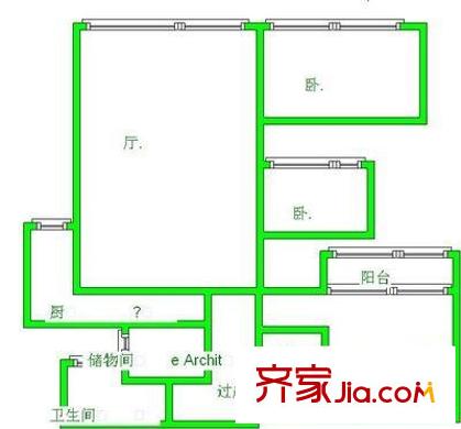 加州陽光新城 3室 戶型圖