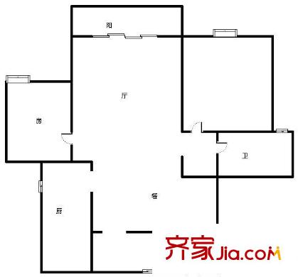 世紀(jì)城龍賢苑 2室 戶型圖