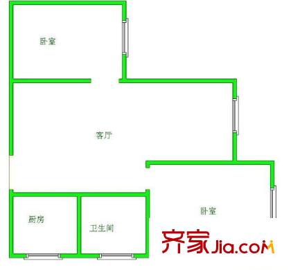 世紀(jì)城龍賢苑 2室 戶型圖