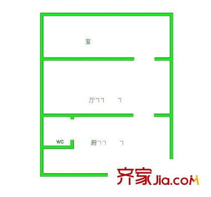 省府大院43號(hào) 1室 戶(hù)型圖