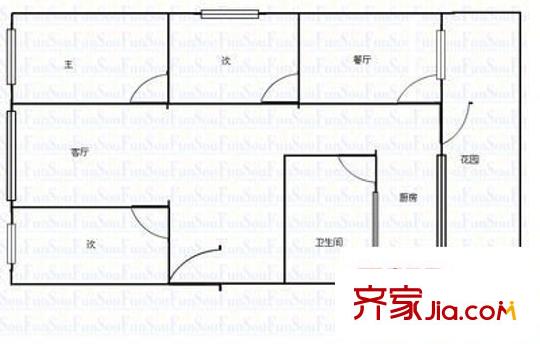 省府大院43號(hào) 4室 戶型圖