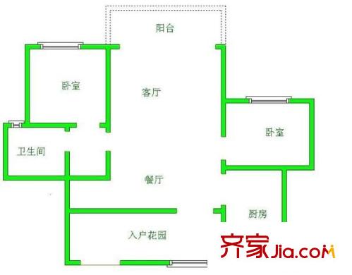 世紀(jì)城龍泉苑 2室 戶型圖