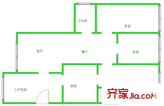 中天花園 3室 戶型圖