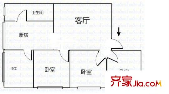 文昌路電信小區(qū) 4室 戶型圖