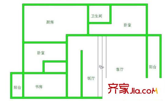 中天花園紫薇園 3室 戶型圖