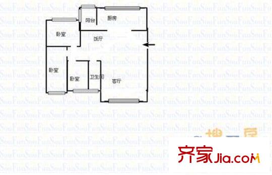 奧林花園 3室 戶型圖