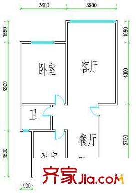 東山怡景苑 2室 戶型圖