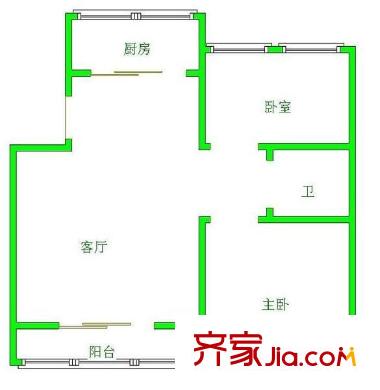 東山怡景苑 2室 戶型圖