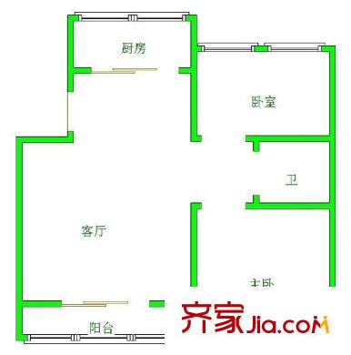 東山怡景苑 2室 戶型圖