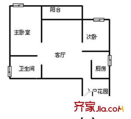 世紀(jì)城龍耀苑 2室 戶型圖