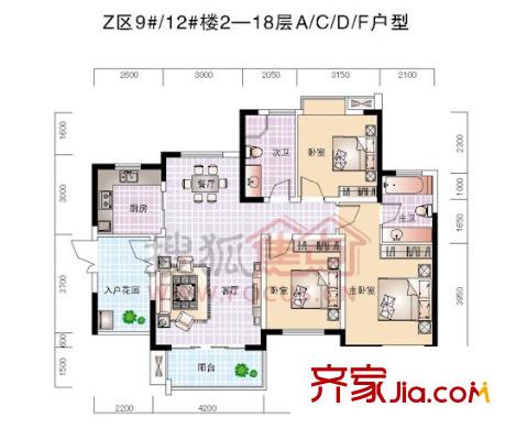 世紀(jì)城龍耀苑 3室 戶型圖