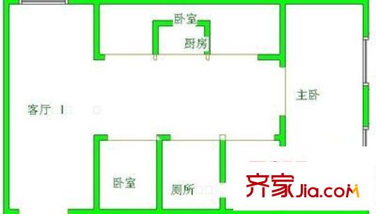 加州陽光新城 3室 戶型圖