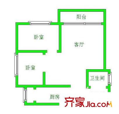 美樹陽光 2室 戶型圖