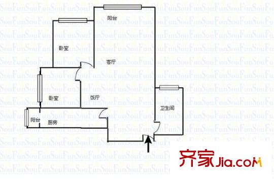美樹陽光 2室 戶型圖
