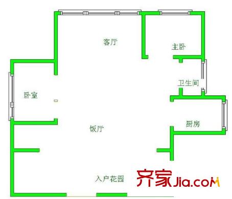 世紀(jì)城龍賢苑 2室 戶型圖