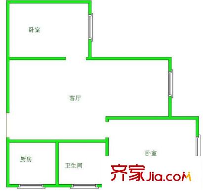 世紀(jì)城龍賢苑 2室 戶型圖