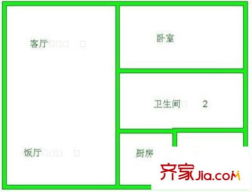 省府大院43號(hào) 2室 戶型圖