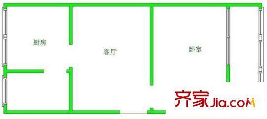 省府大院43號(hào) 1室 戶型圖