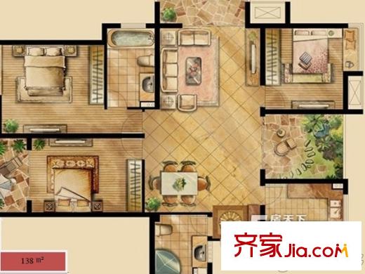 棲霞小區(qū) 4室 戶(hù)型圖