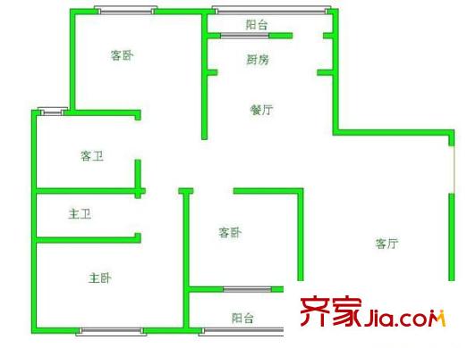 世紀(jì)城龍泉苑 3室 戶型圖