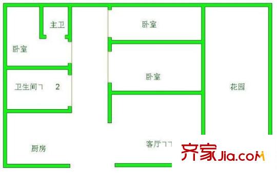 中天花園 3室 戶型圖
