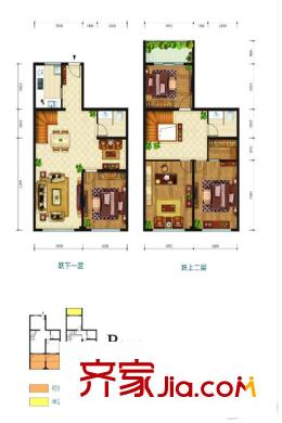 亨特萃山國際社區(qū)一期B戶型 3室2廳2衛(wèi)1廚