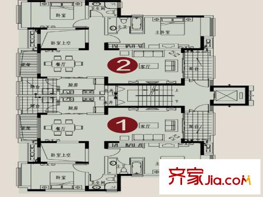 保利公園洋房10棟一單元四/六層1/2號(hào)房 2室2廳2衛(wèi)1廚