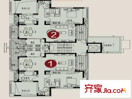 保利公園洋房?jī)墒覂蓮d99平 2室2廳2衛(wèi)1廚