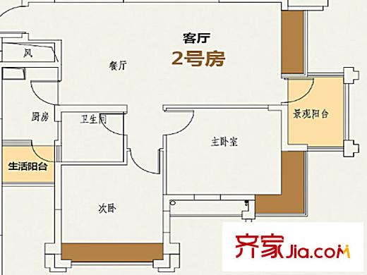 中渝第一城D5/5/9棟樓2號樓 2室2廳1衛(wèi)1廚