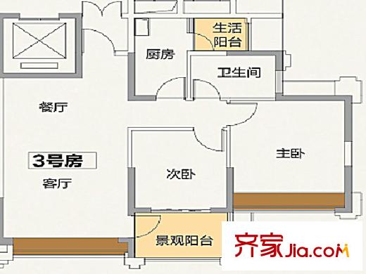 中渝第一城D7棟3號樓 2室2廳1衛(wèi)1廚