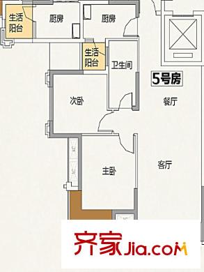 中渝第一城D6棟5號房 2室2廳1衛(wèi)1廚